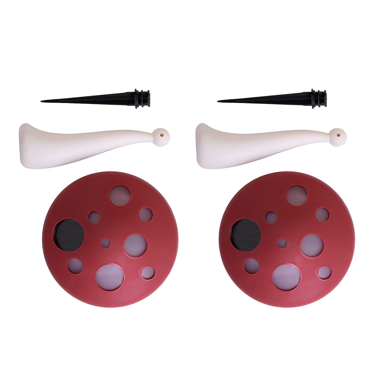 Solar Light Red and White Toadstool with Multicolour Light. 7698854 1
