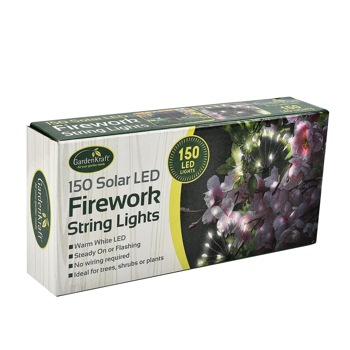 150 Warm White LED Solar Firework String Light 7601446 0