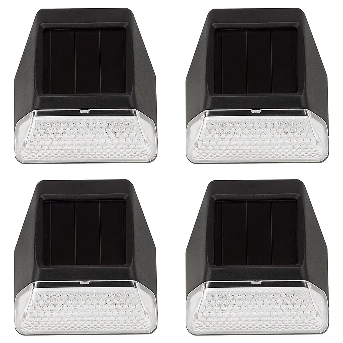 Bright Night Pack of 4 Solar Powered Fence Wall and Post Light - Black 7807441 1