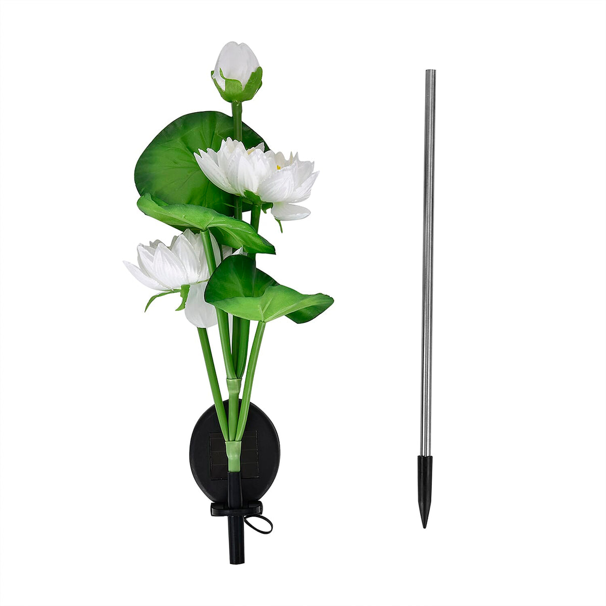 Lotus Solar Lamp with 3pcs RGB LEDs - White 7601388 3