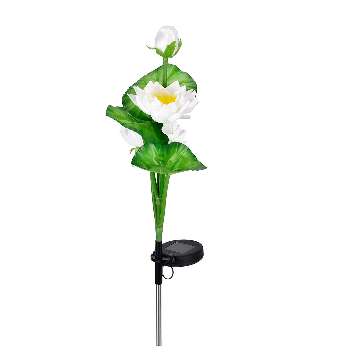 Lotus Solar Lamp with 3pcs RGB LEDs - White 7601388 4