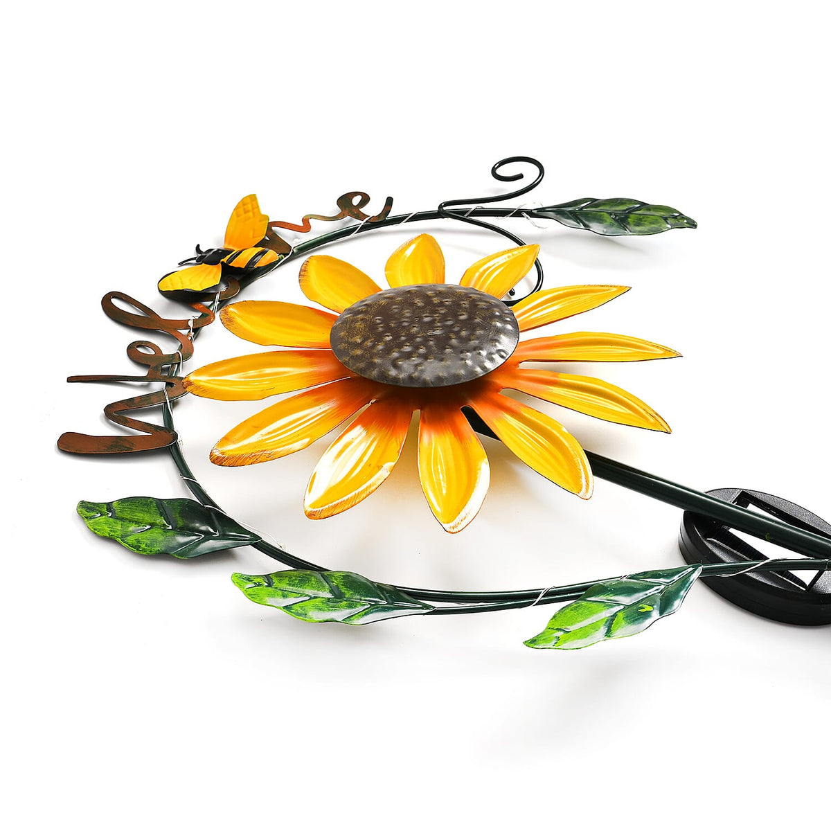 Sunflower &amp; Honeybee Wind Spinner Stake with Solar Light 7695984 4