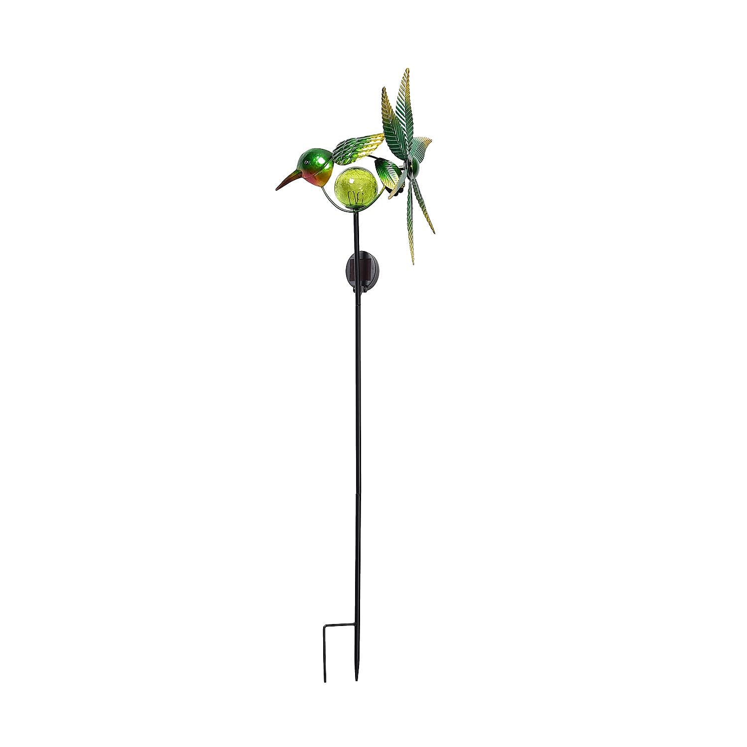 Green Bird Wind Spinner with Solar Panel and LED 7689328 0