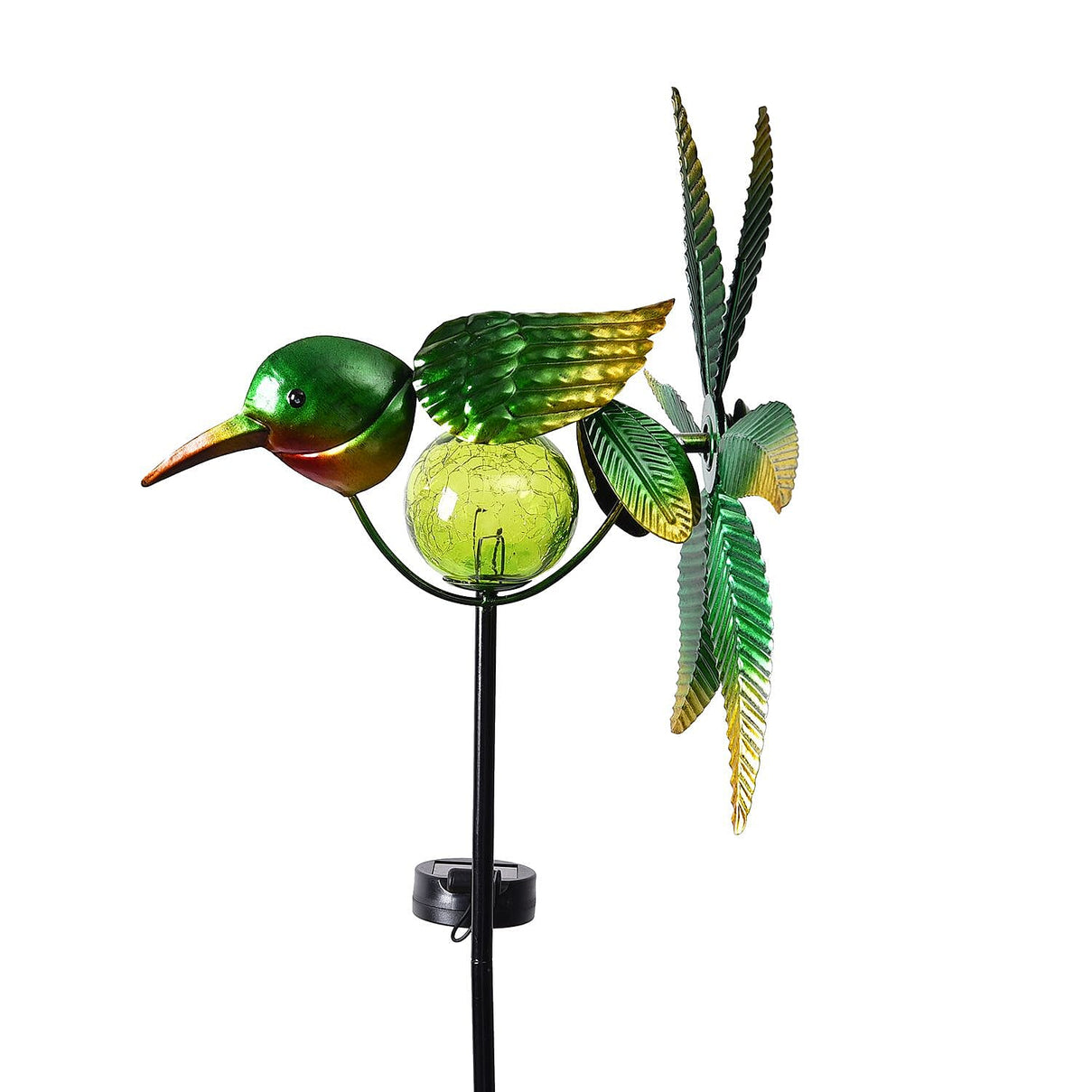 Green Bird Wind Spinner with Solar Panel and LED 7689328 3