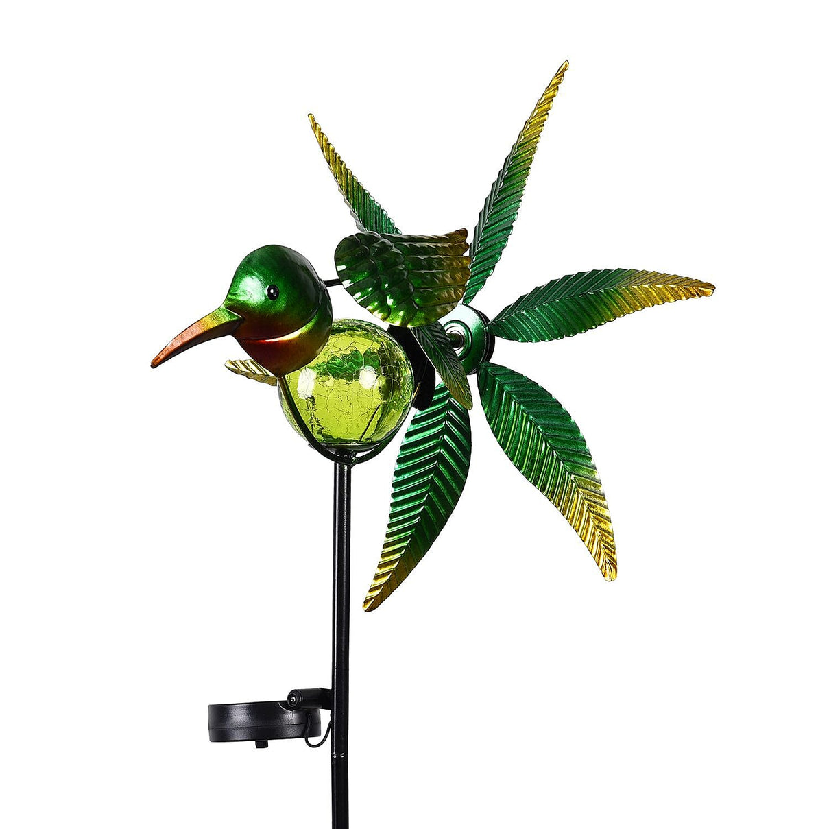 Green Bird Wind Spinner with Solar Panel and LED 7689328 4