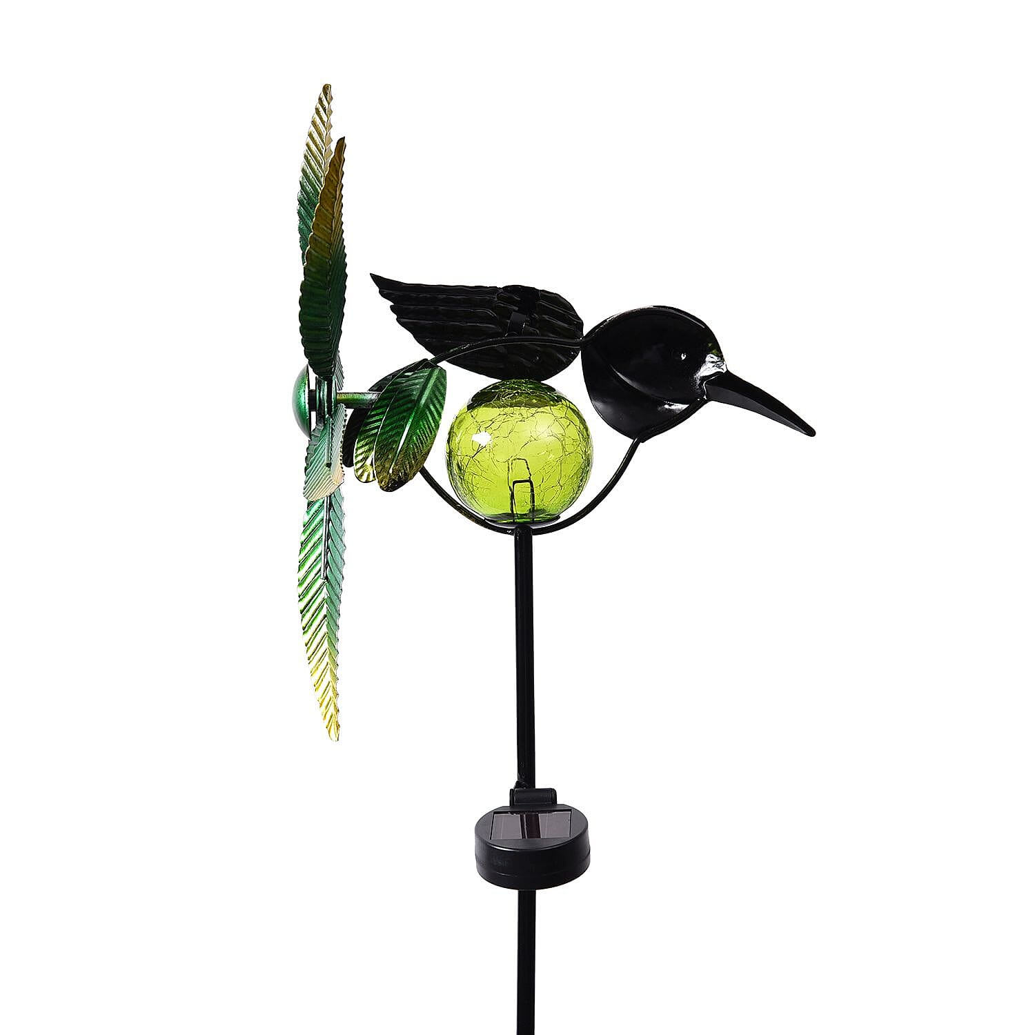 Green Bird Wind Spinner with Solar Panel and LED 7689328 5