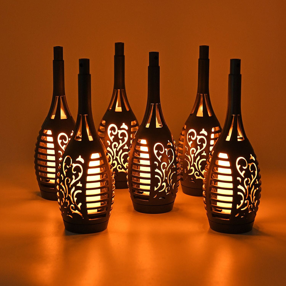 Set of 6pcs  Solar Garden Flame Light 7388744 2