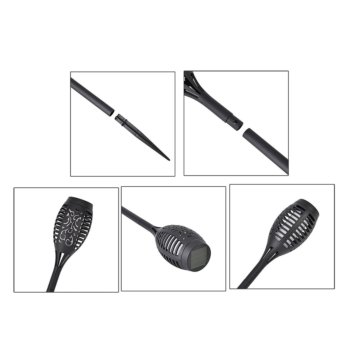 Set of 6pcs  Solar Garden Flame Light 7388744 7