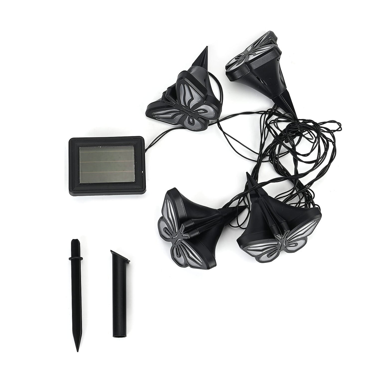 Set of 4 Waterproof Butterfly Print Solar Pathway Light 7733087 0