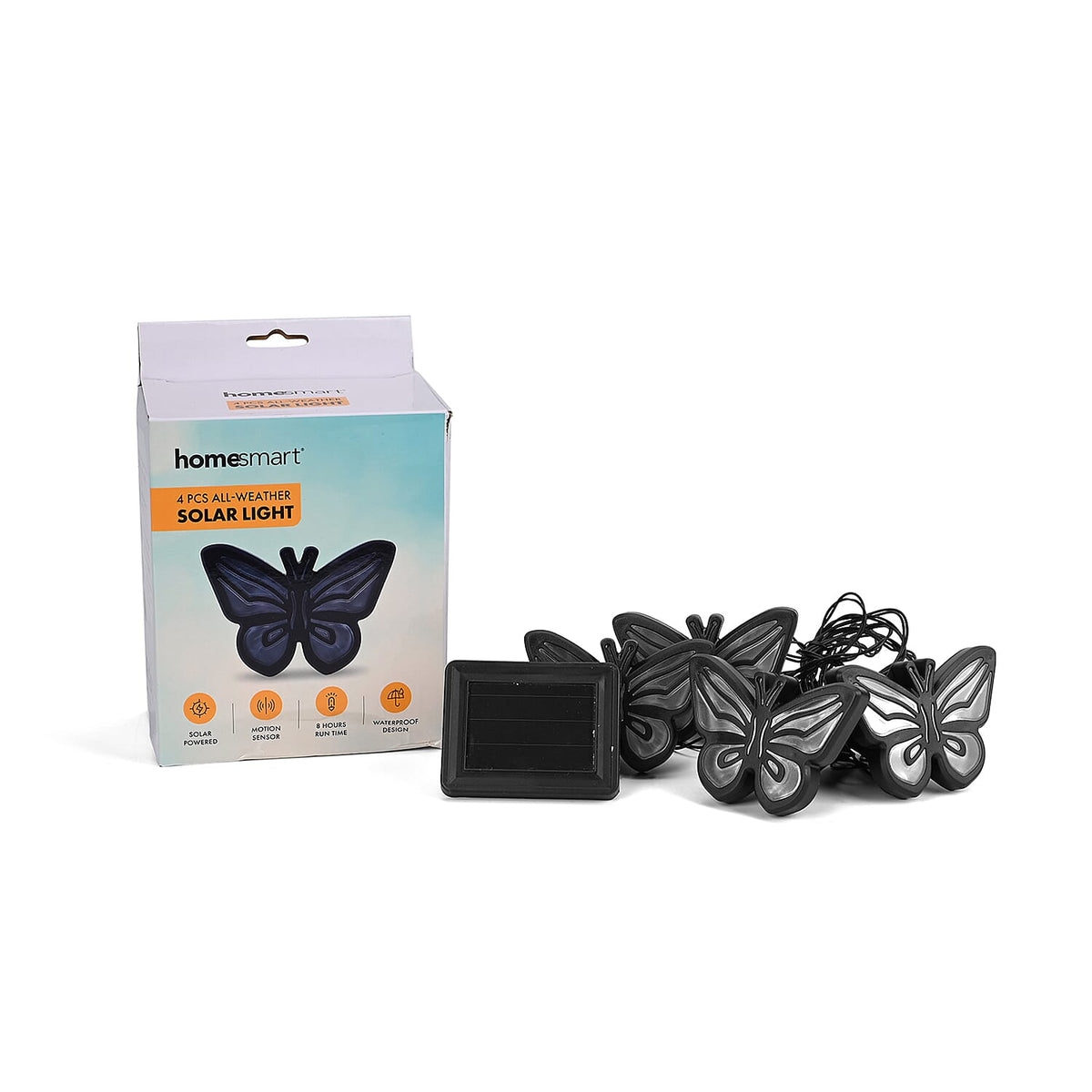 Set of 4 Waterproof Butterfly Print Solar Pathway Light 7733087 6