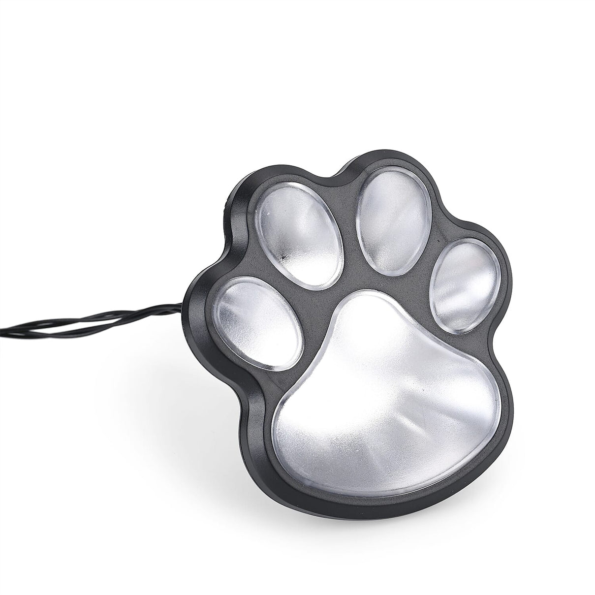Set of 4 Waterproof Paw Print Solar Pathway Light - White 7733058 2