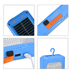 2 in 1 Multifunctional Outdoor Solar Rechargeable Light and Power bank 1500 mah Li-ion Battery (Size 95x33x165 cm) - Blue