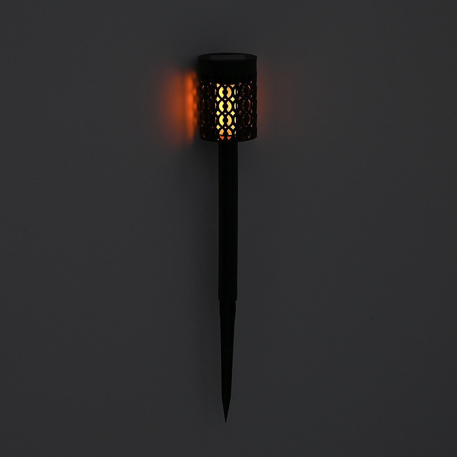 Set of 4 Plastic Solar Path Lights With Flame Effect 8027344 0