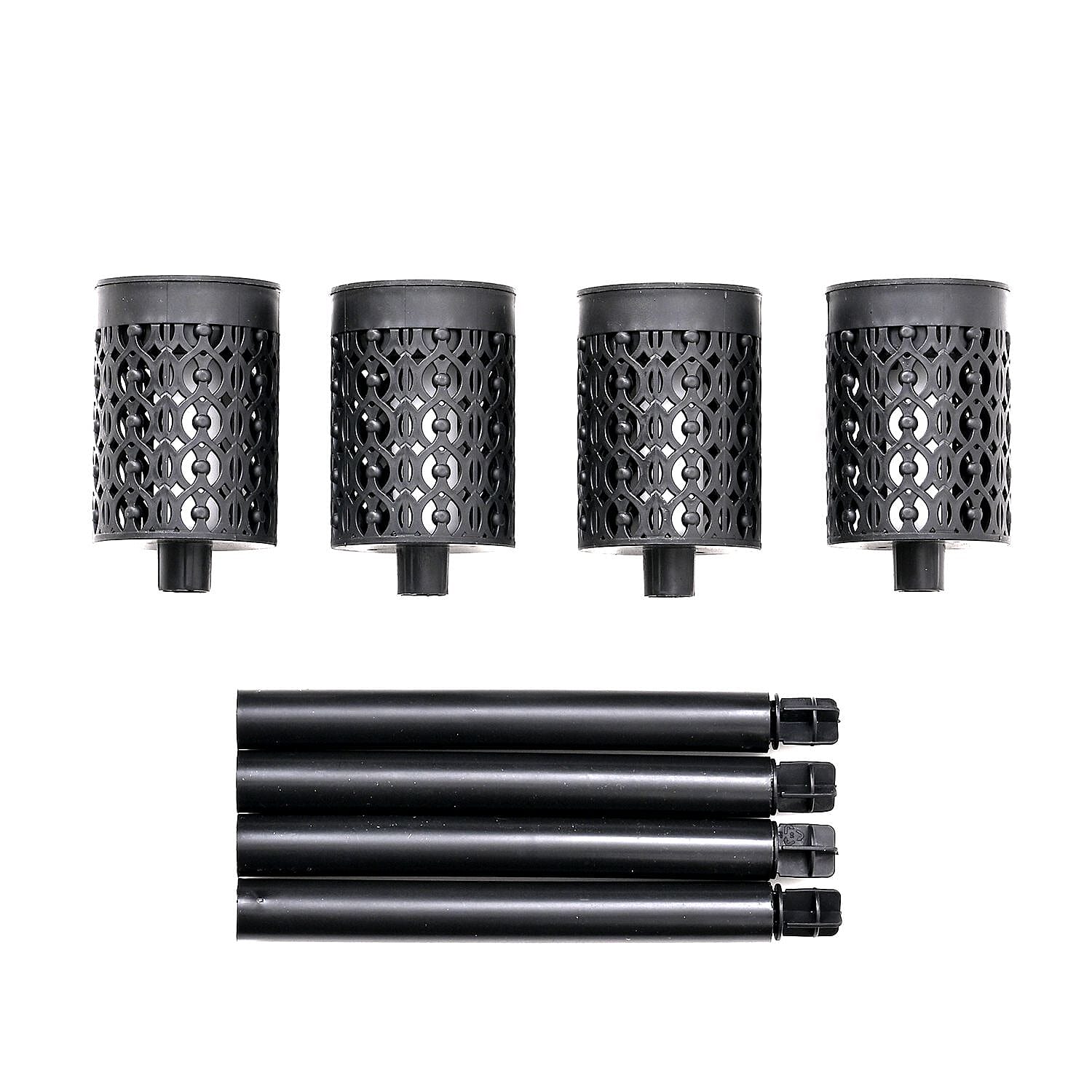 Set of 4 Plastic Solar Path Lights With Flame Effect 8027344 4