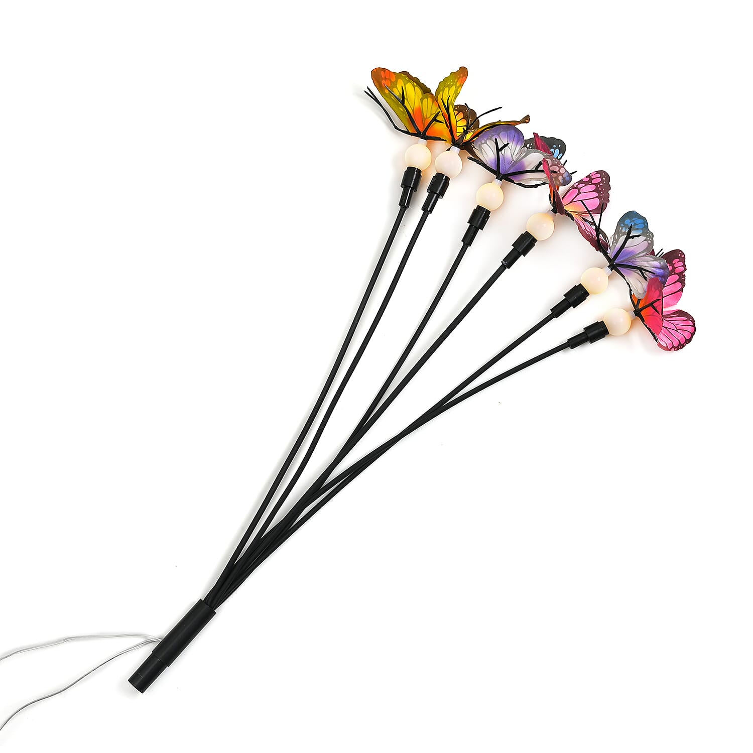 Lowest Price Offer - Set of 4 Solar Butterfly Lights- 6 Warm LEDs, 8 Lighting Modes &amp; 500mah Battery Incl. (70cm) - Black 8042532 4