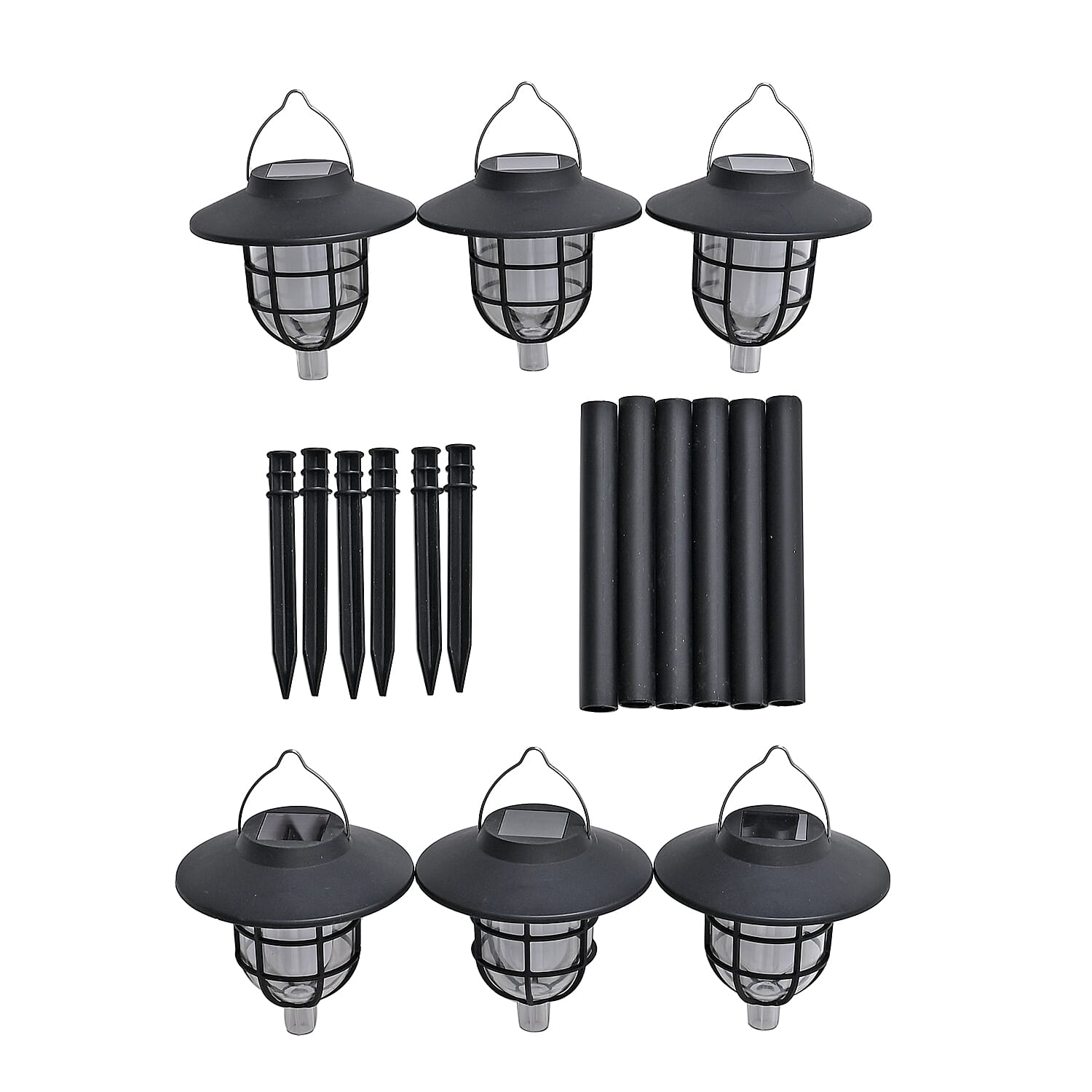 6 Solar Flickering Flame Pathway LED Lights - Grey 8027336 3