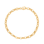 9K Yellow Gold Oval Belcher Bracelet (Size 7.5) with Lobster Clasp