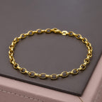 9K Yellow Gold Oval Belcher Bracelet (Size 7.5) with Lobster Clasp