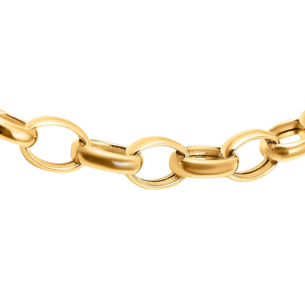 9K Yellow Gold Oval Belcher Bracelet (Size 7.5) with Lobster Clasp