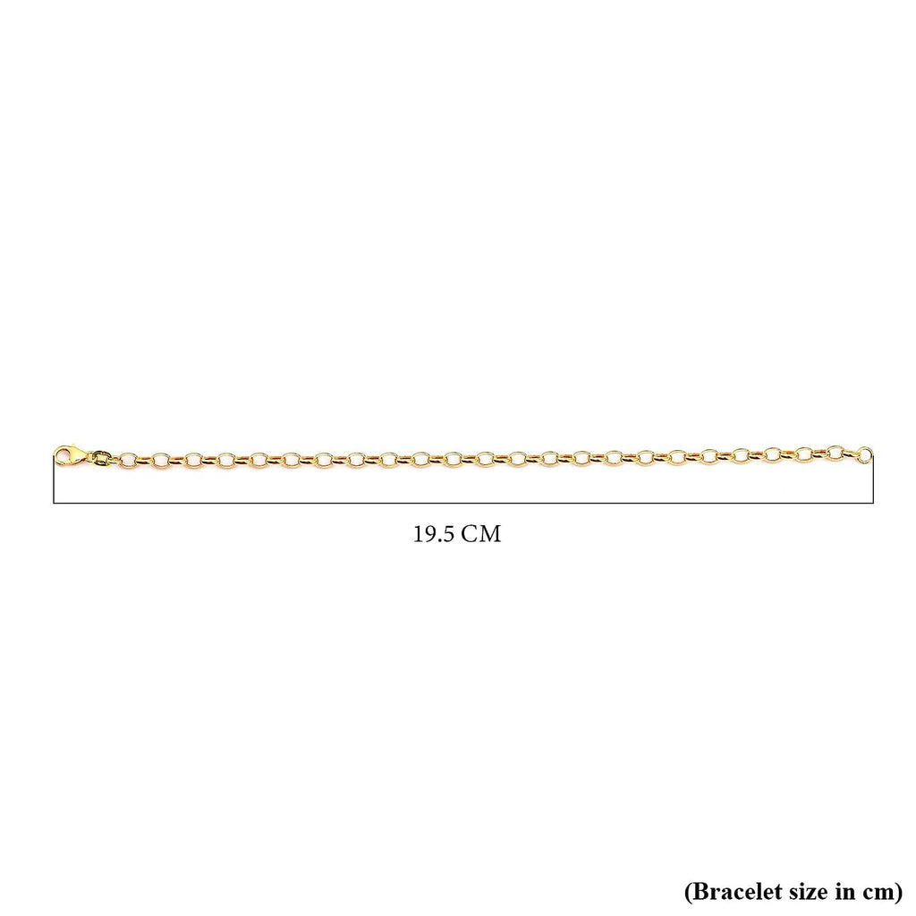 9K Yellow Gold Oval Belcher Bracelet (Size 7.5) with Lobster Clasp