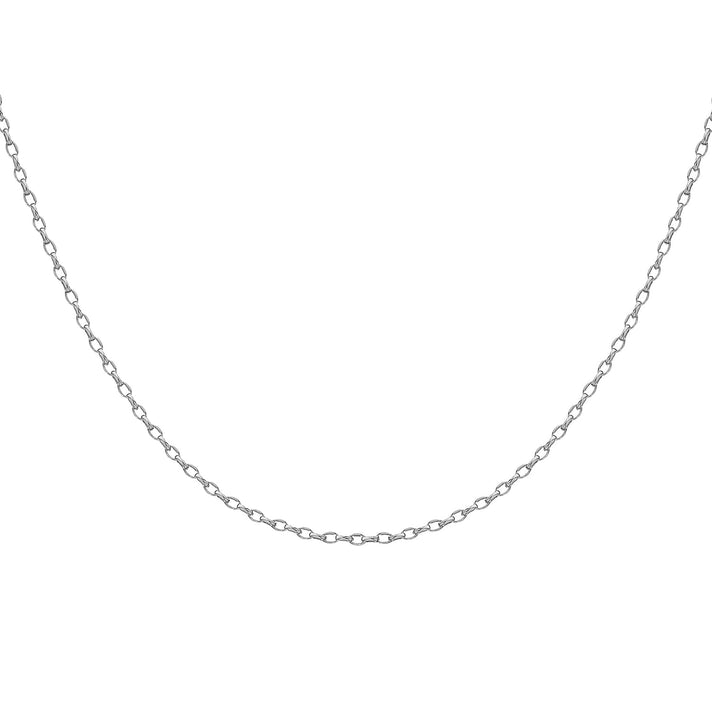 Oval Belcher Chain 16 Inch in 9K White Gold 7591004 1