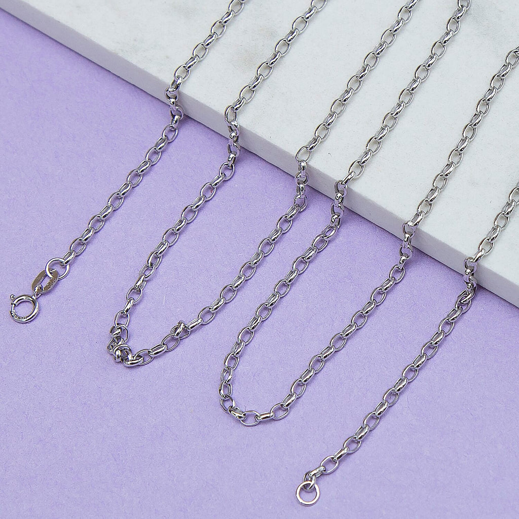 9K White Gold  Chain (Size - 16),  Gold Wt. 1.1 Gms