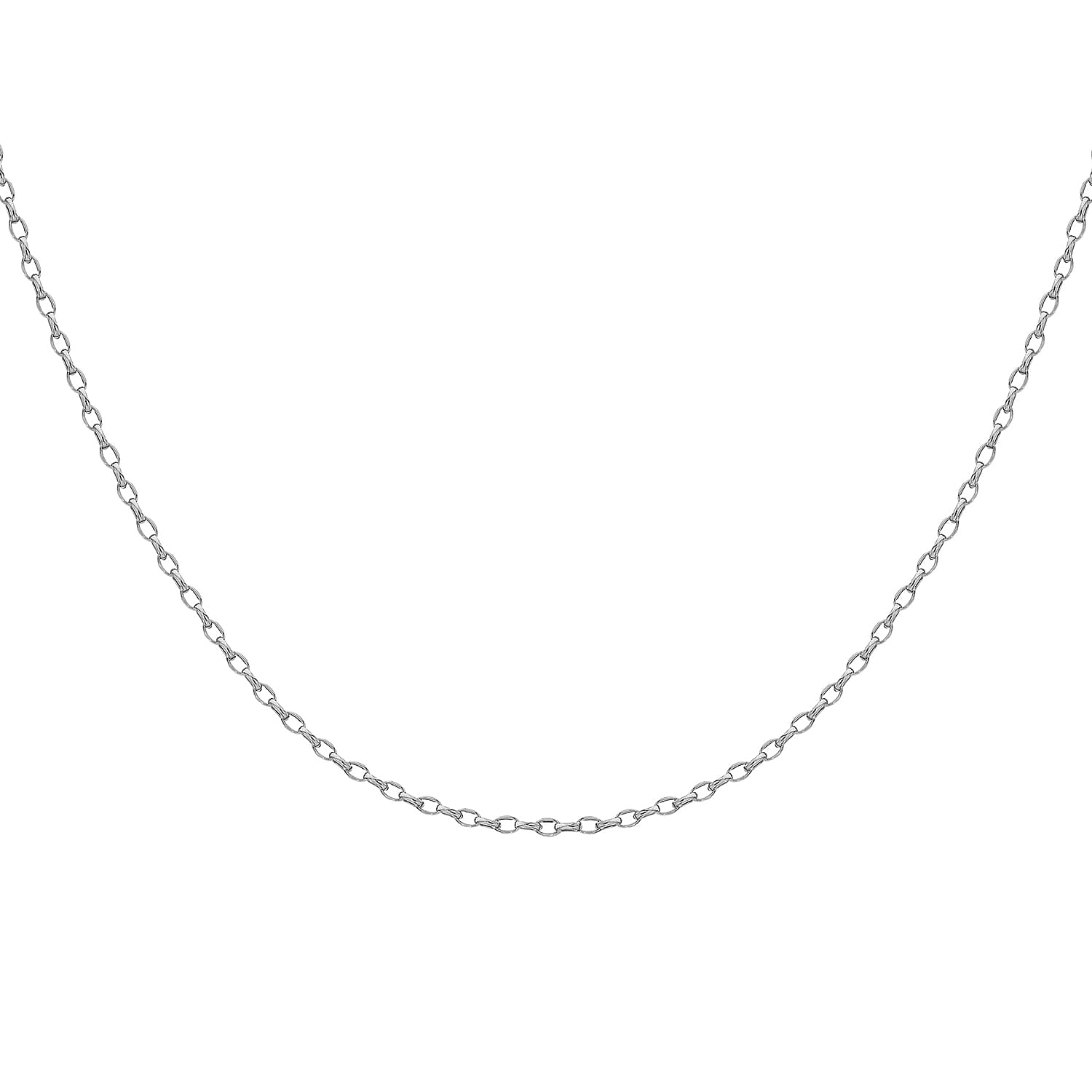 Oval Belcher Chain 18 Inch in 9K White Gold 7591003 0