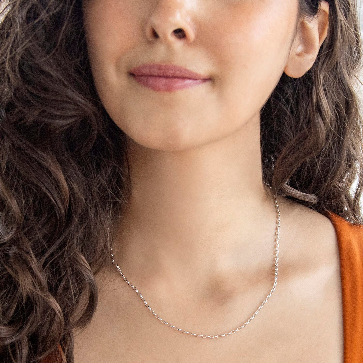 Oval Belcher Chain 18 Inch in 9K White Gold 7591003 3