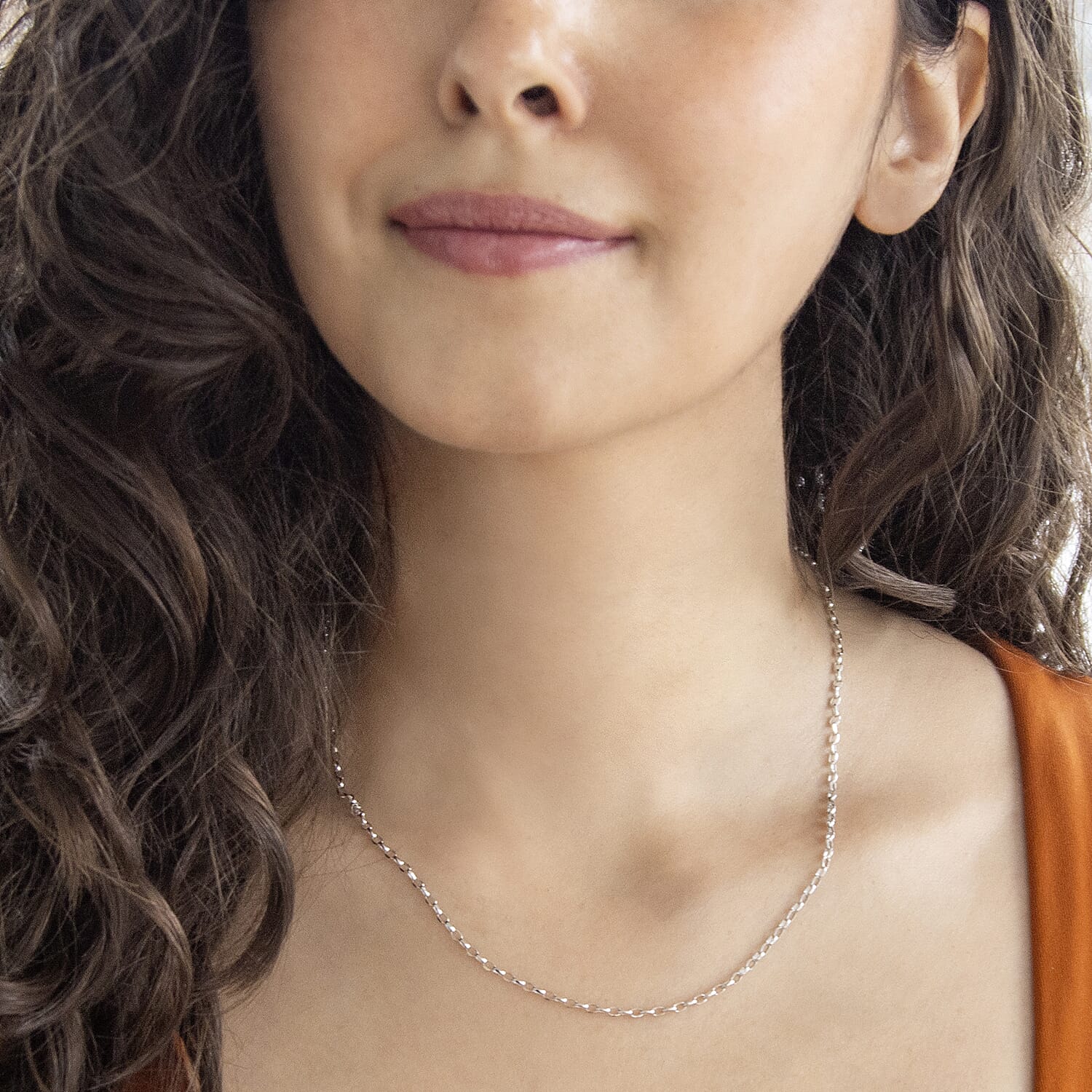 Oval Belcher Chain 18 Inch in 9K White Gold 7591003 3
