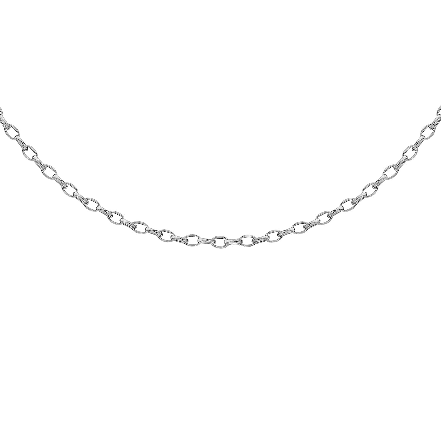 Oval Belcher Chain 18 Inch in 9K White Gold 7591003 4