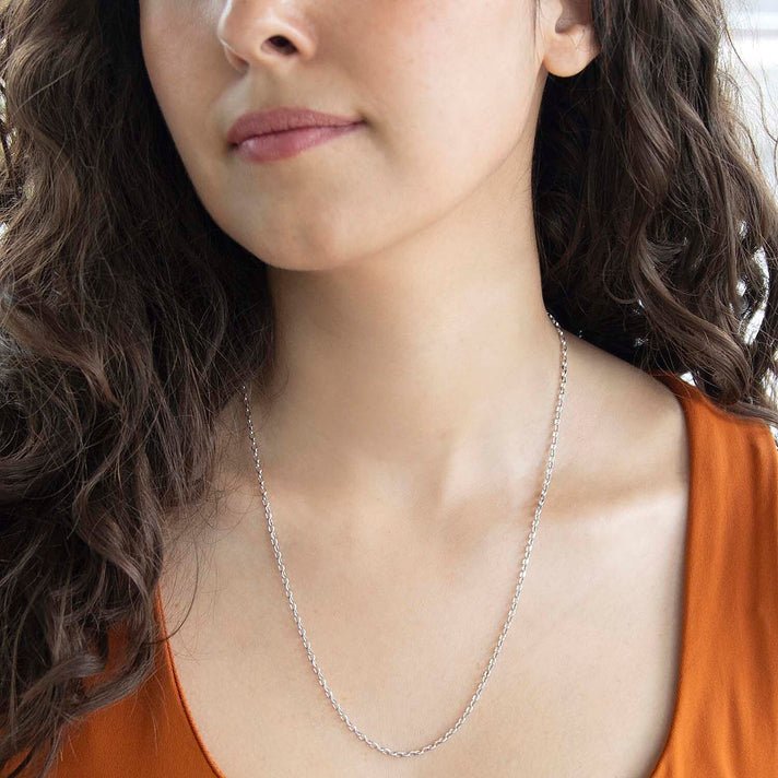 Oval Belcher Chain 20 Inch in 9K White Gold 7590998 2