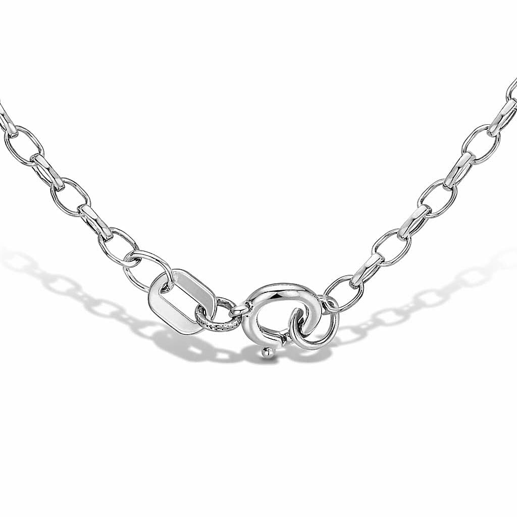 Oval Belcher Chain 20 Inch in 9K White Gold 7590998 3