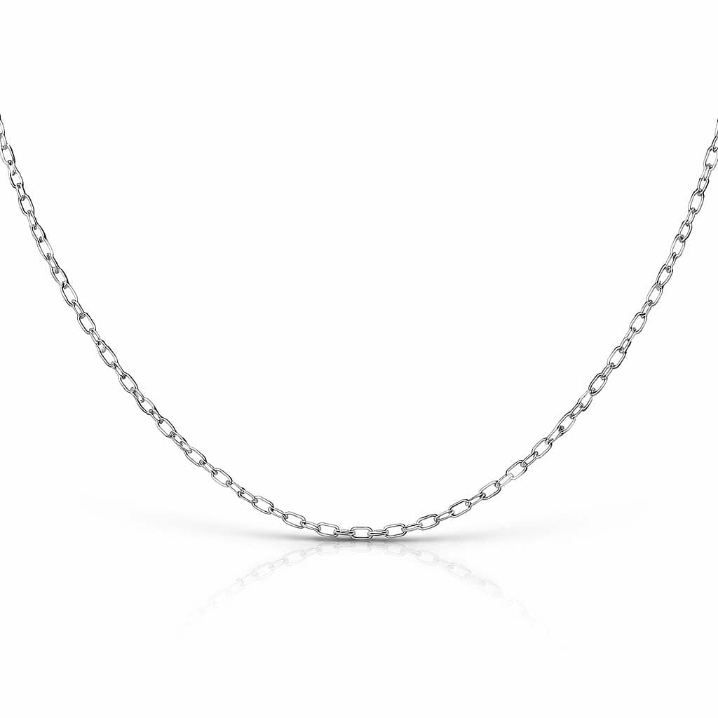 Oval Belcher Chain 20 Inch in 9K White Gold 7590998 4