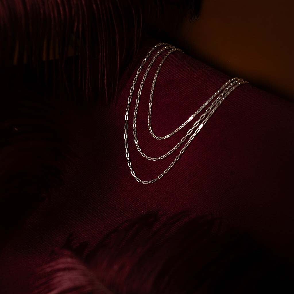 Oval Belcher Chain 20 Inch in 9K White Gold 7590998 5