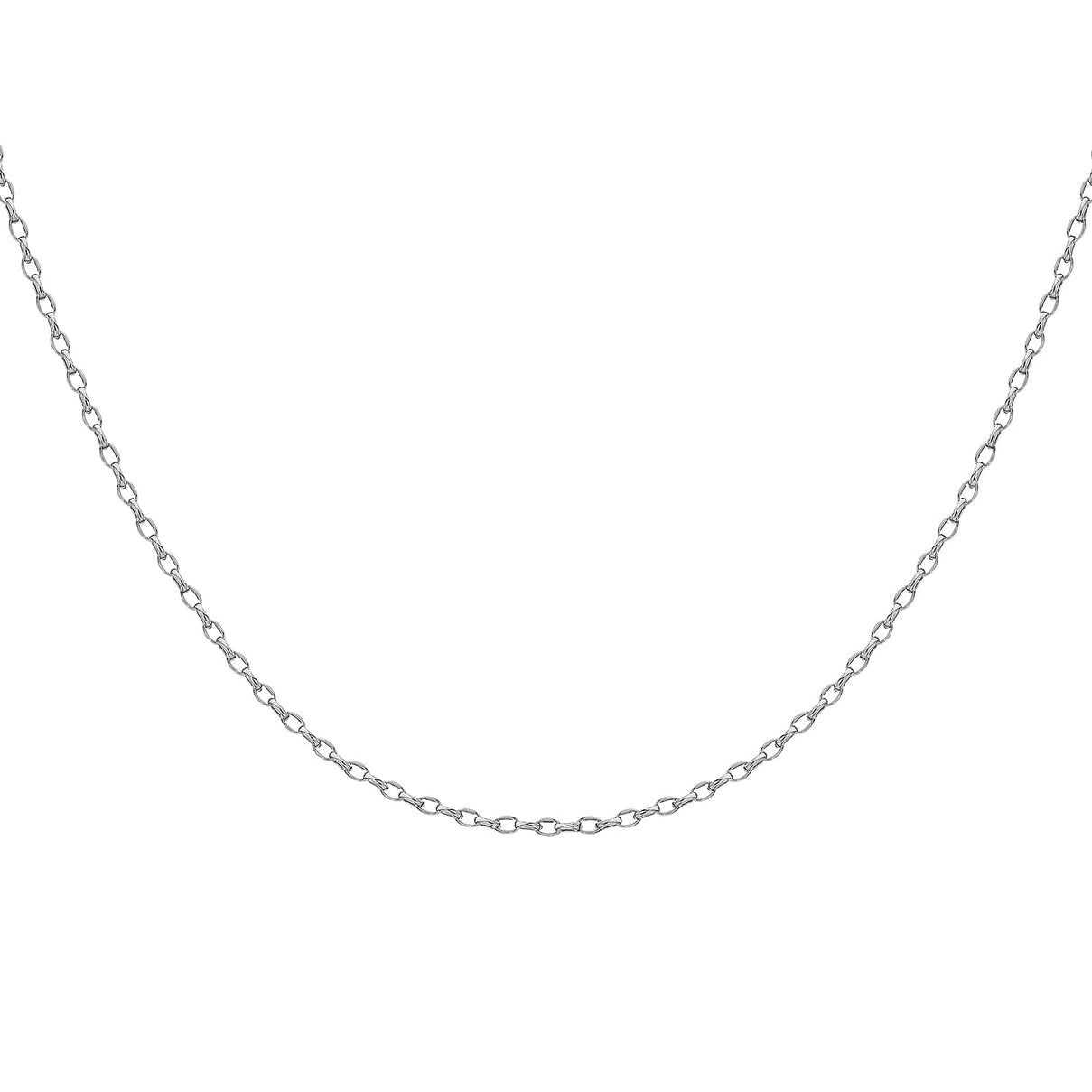 Oval Belcher Chain 24 Inch in 9K White Gold 7590995 0