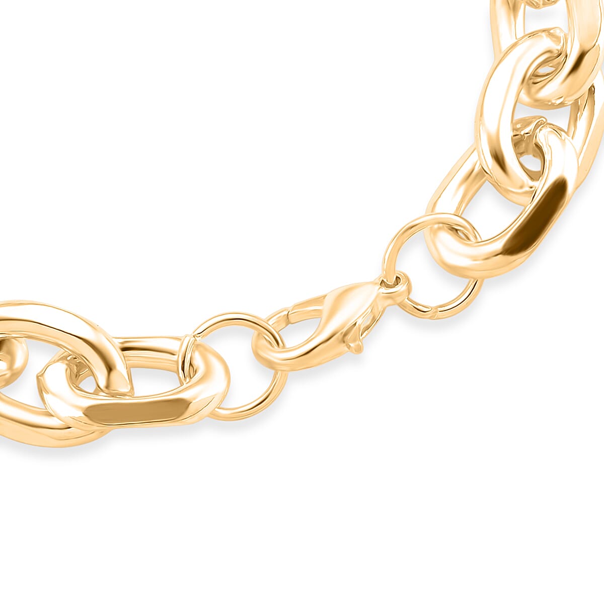 Designer Inspired - Oval Links Bracelet (Size - 8) with Lobster Clasp in Yellow Gold Plated 8271668 11