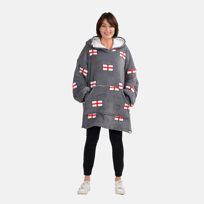 Oversized Fleece Hoodie Blanket -Slate 7677009 1