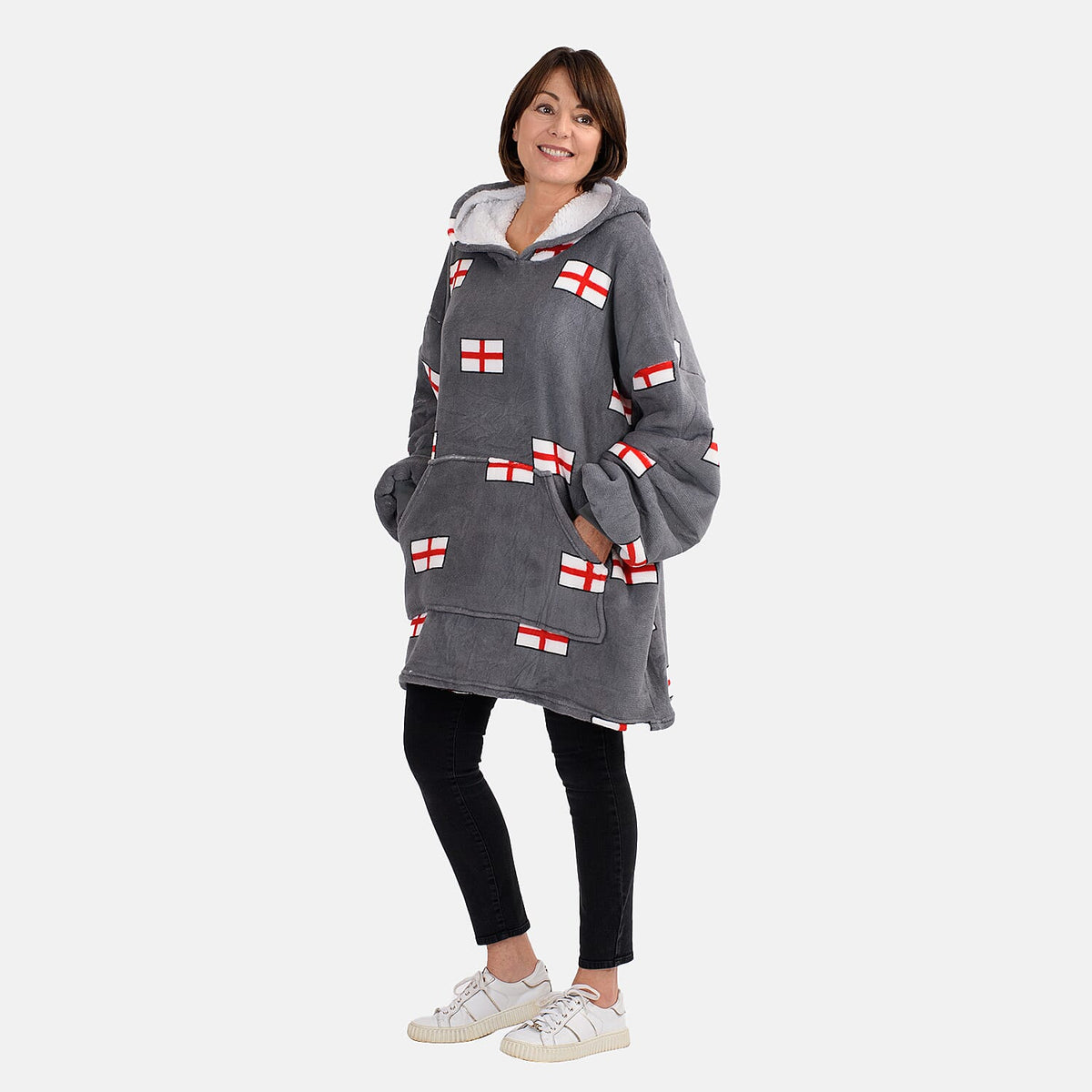 Oversized Fleece Hoodie Blanket -Slate 7677009 1