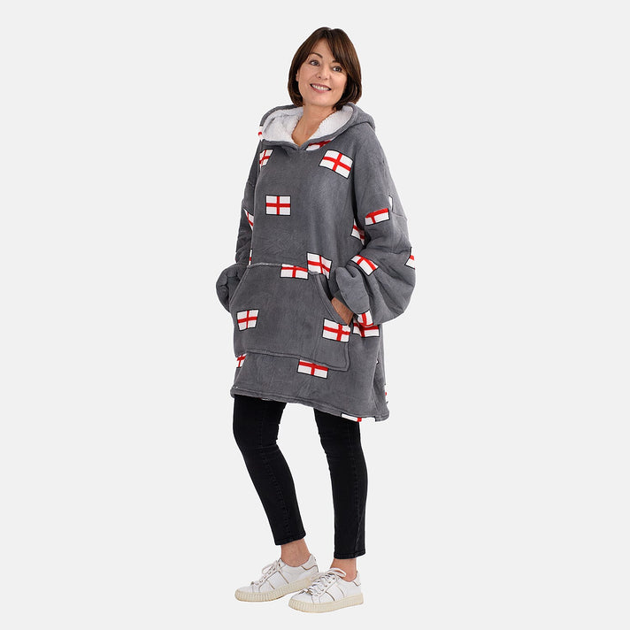 Oversized Fleece Hoodie Blanket -Slate 7677009 2