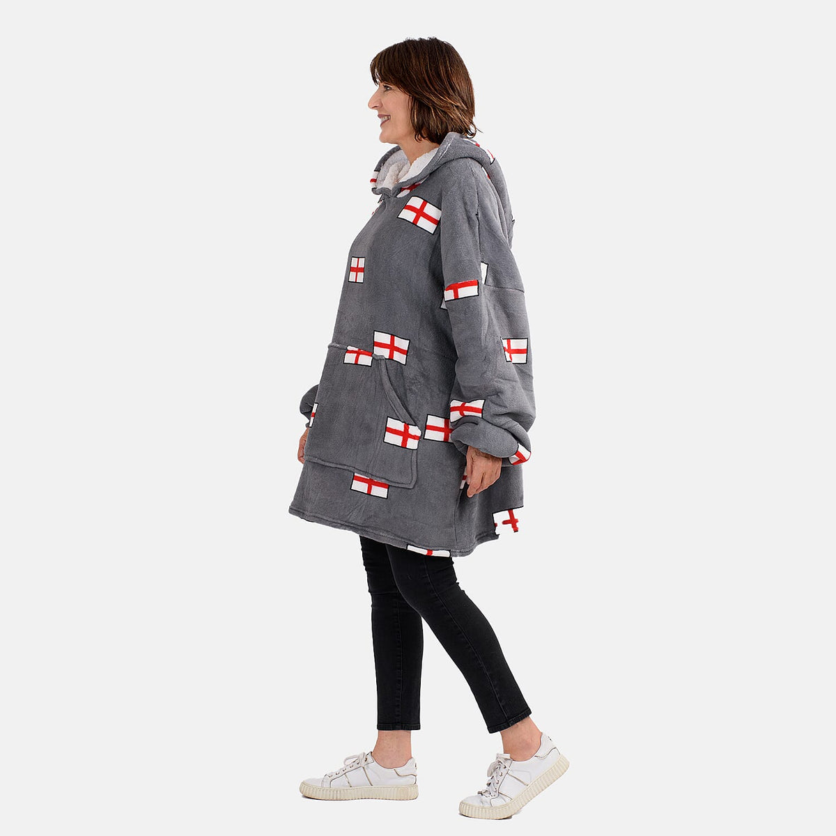Oversized Fleece Hoodie Blanket -Slate 7677009 2