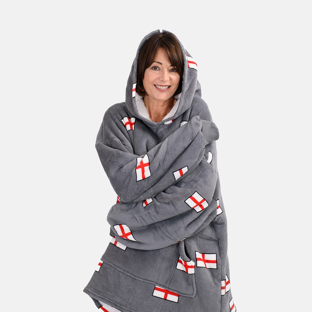 Oversized Fleece Hoodie Blanket -Slate 7677009 4