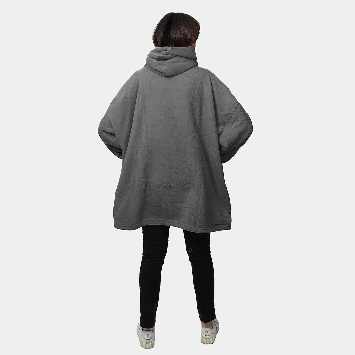 Oversized Fleece Blanket Hoodie - Grey 7674438 3