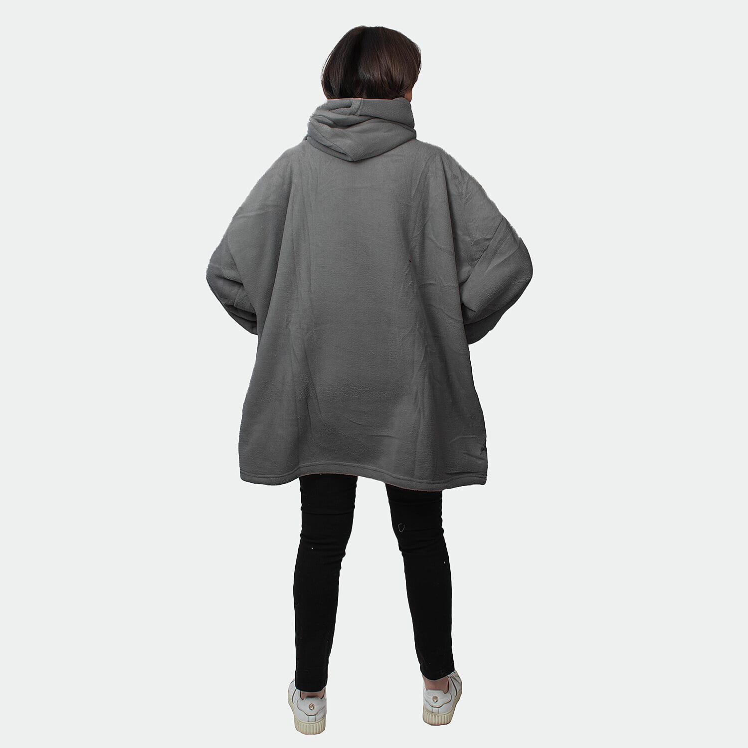 Oversized Fleece Blanket Hoodie - Grey 7674438 3
