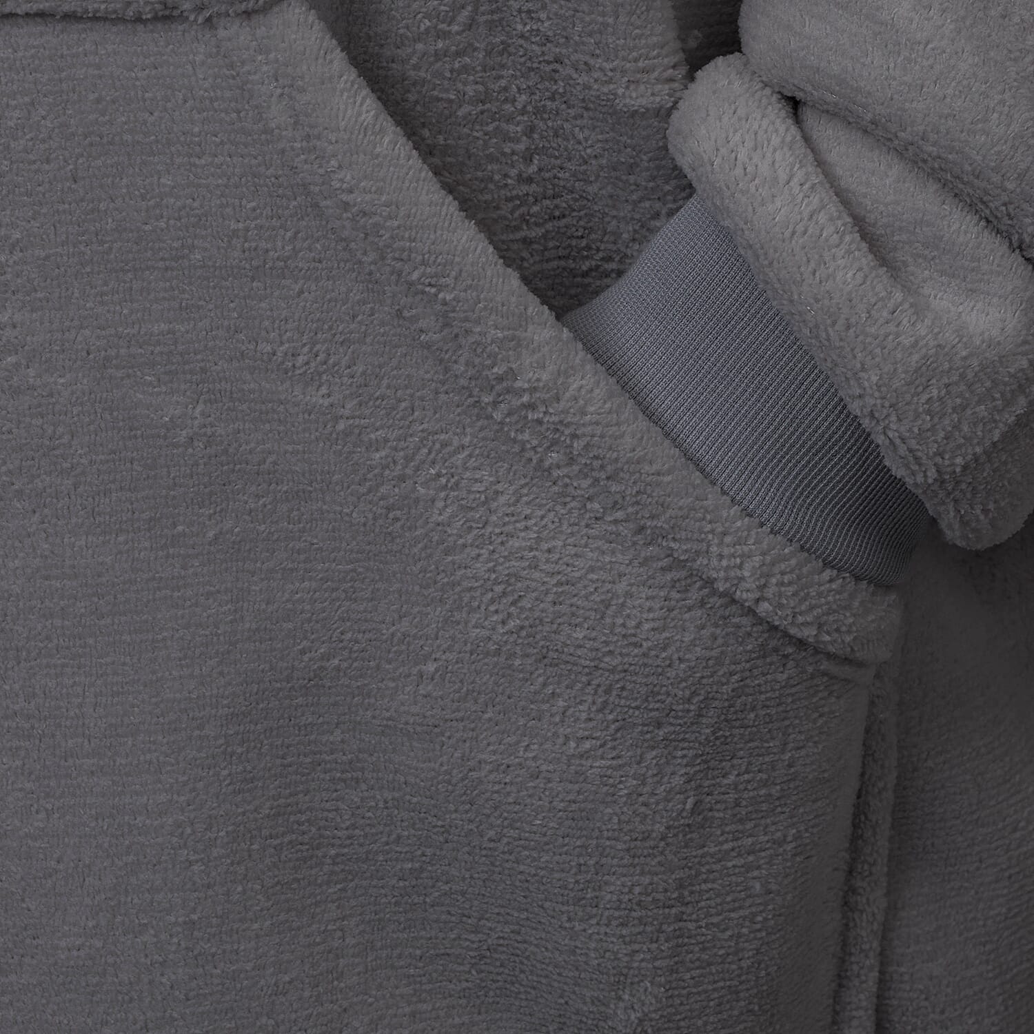 Oversized Fleece Blanket Hoodie - Grey 7674438 4