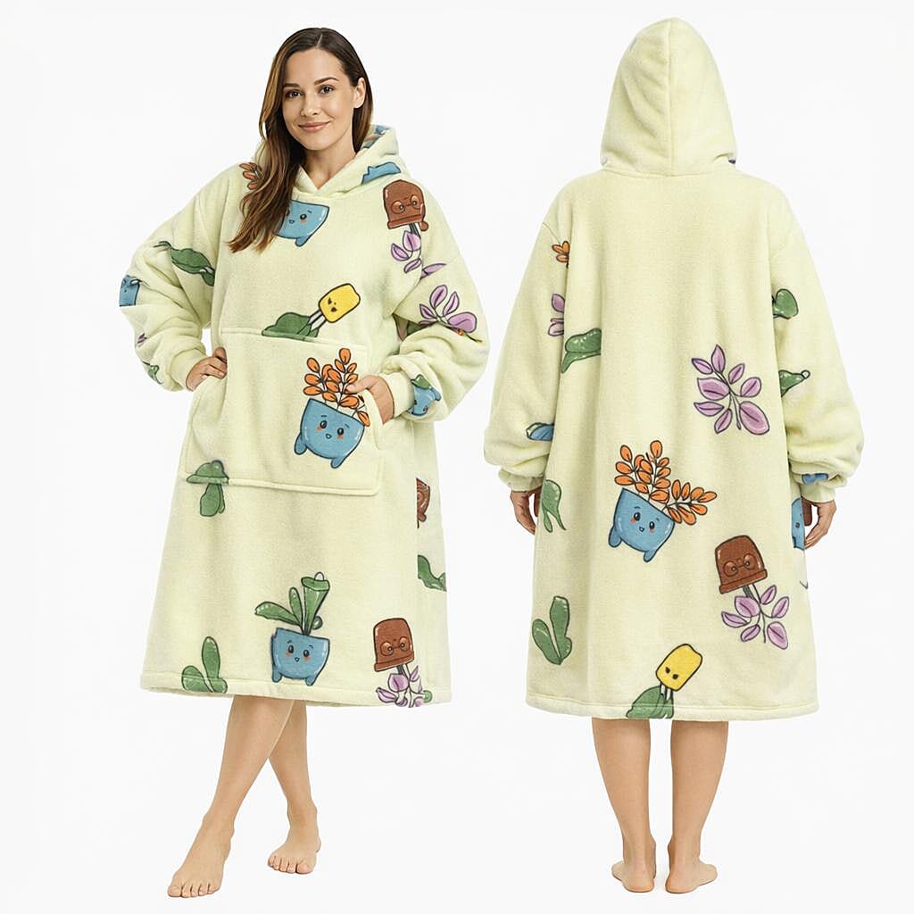 Super Soft Blanket Hoodie (One Size) - Green V32491153 0