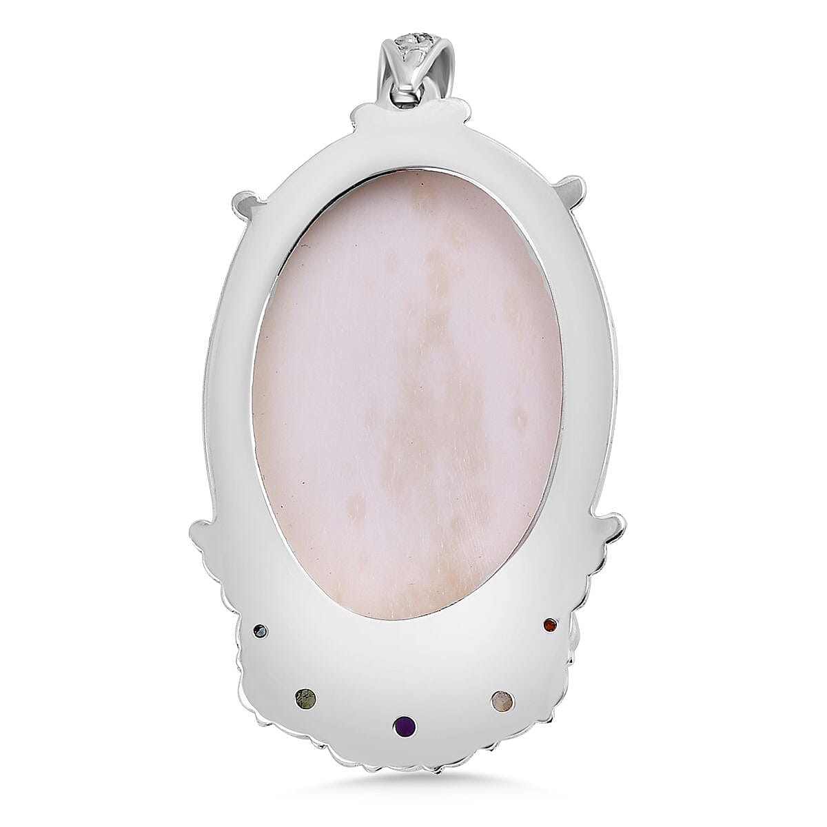 The Royal Bali Princess Collection - Carved Ox Bone, Multi Gemstones Pendant Sterling Silver 7748499 5