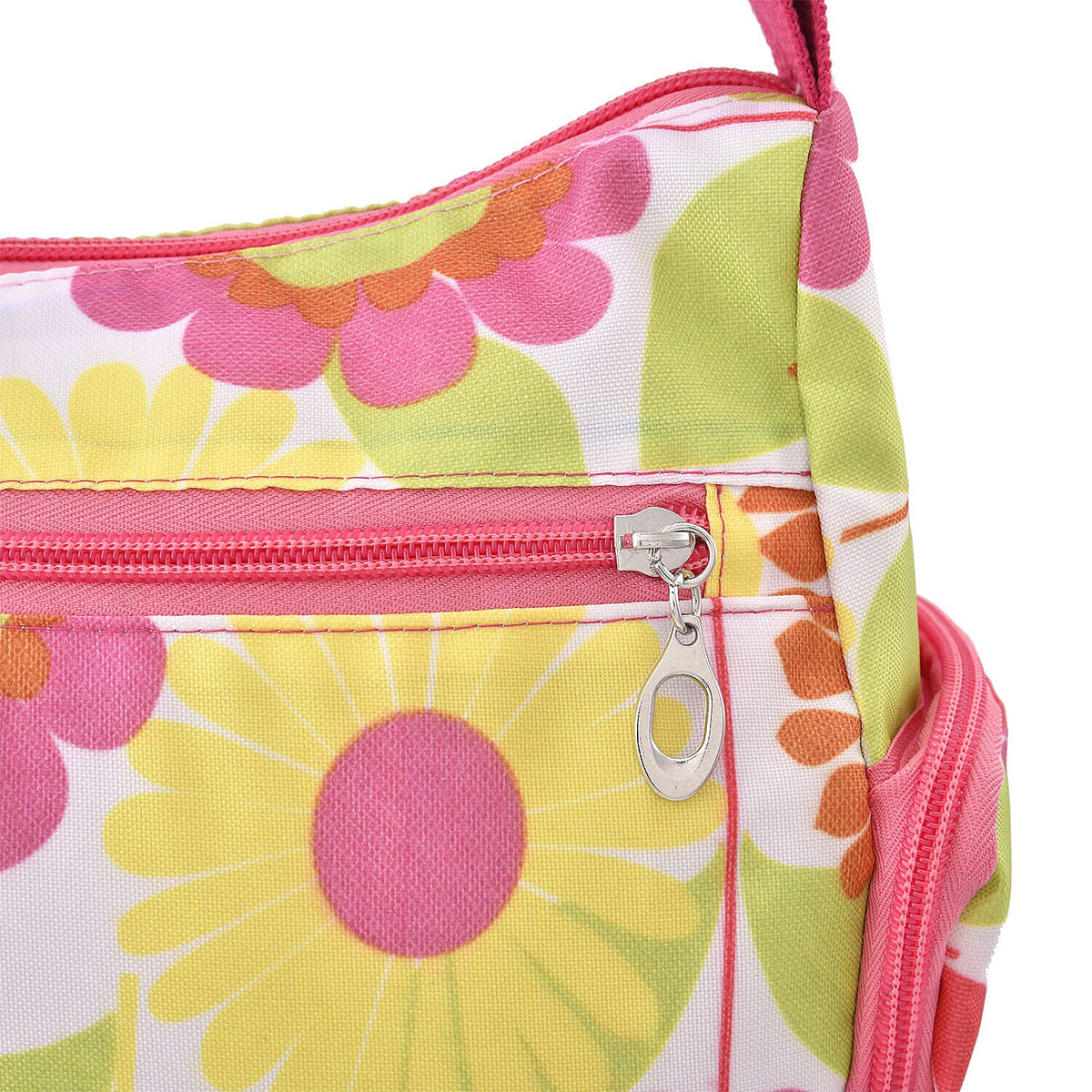 Oxford Floral Pattern Crossbody Bag with Shoulder Strap - Red and Multi 7273018 5
