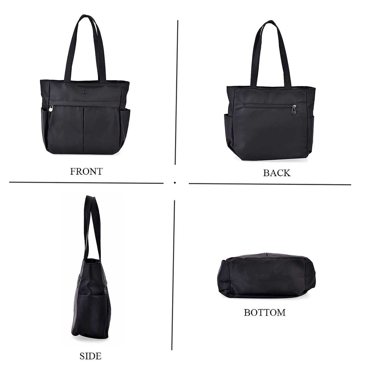 Spacious Oxford Tote Bag with Multiple Pockets - Black 8037027 3