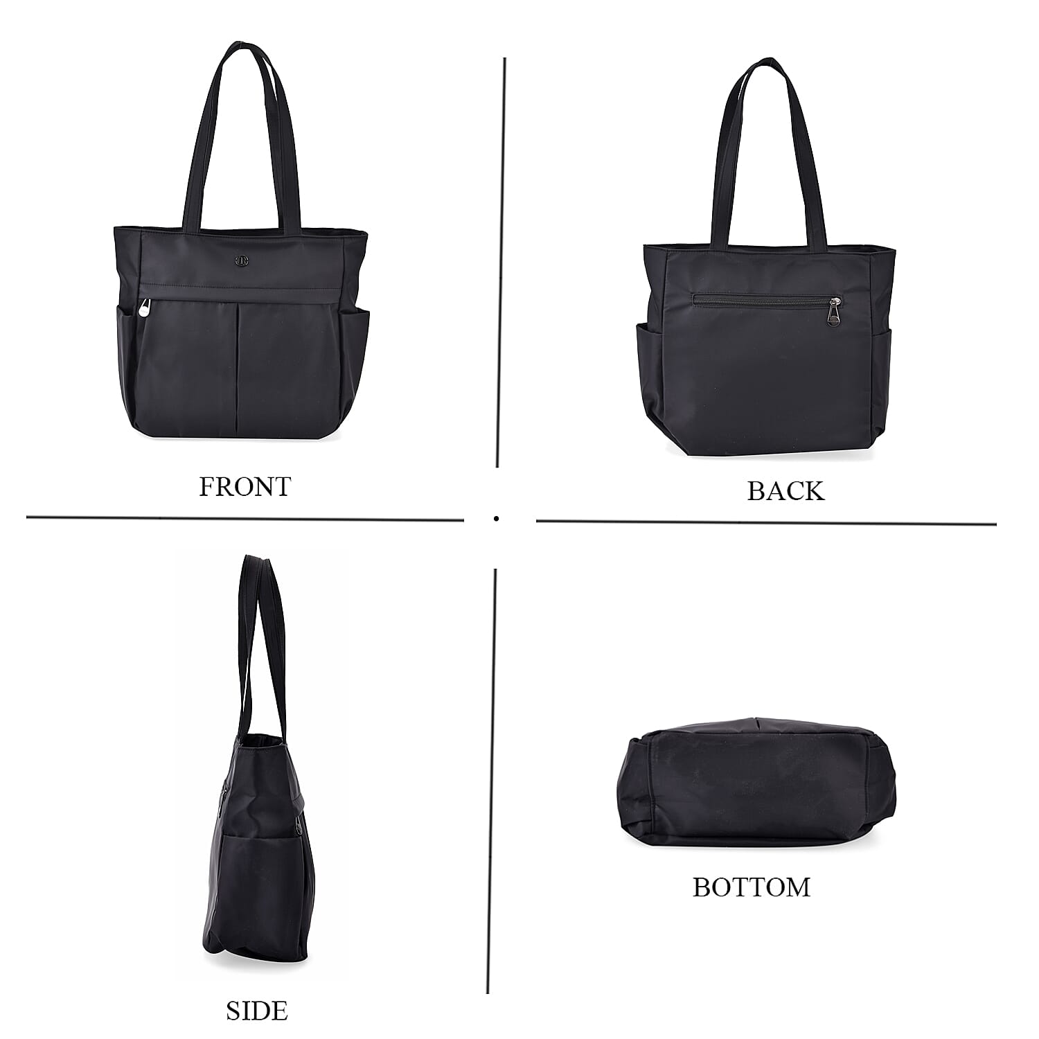 Spacious Oxford Tote Bag with Multiple Pockets - Black 8037027 3