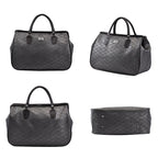 PASSAGE Diamond Pattern Travel Bag with Handle Drop - Shoulder Strap - Grey